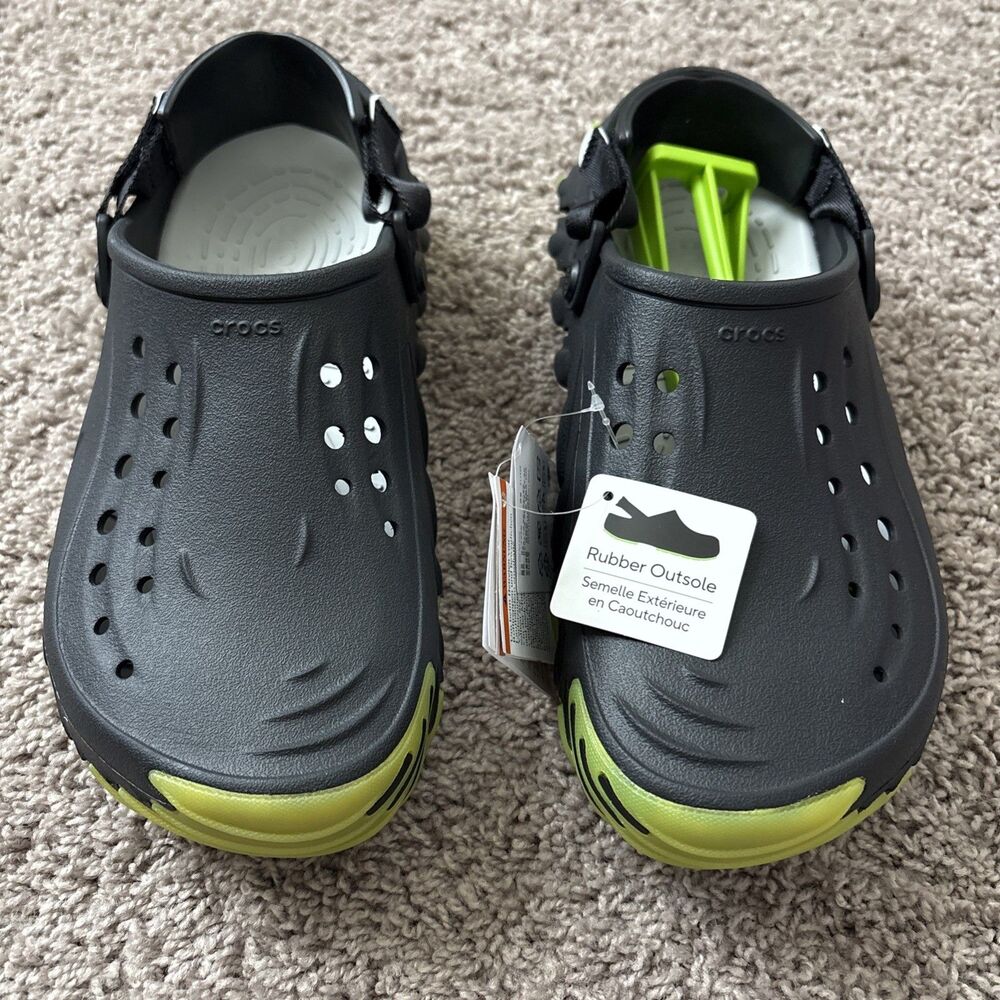 Crocs Echo Icey Ro Clog 211458-001 Icy Black Green Shoes Sandals Mens Sz 11 New